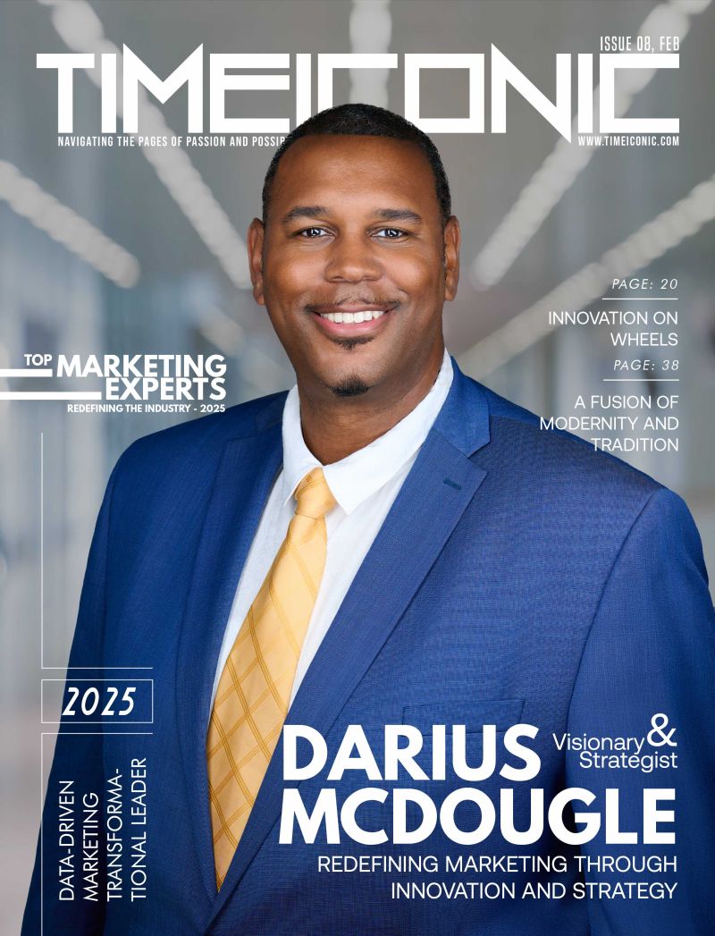 TimeIconic Top Marketing Experts 2025 cover featuring Dr. Darius McDougle